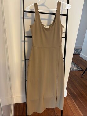 Open Edit Olive Scoop-Neck Maxi Dress